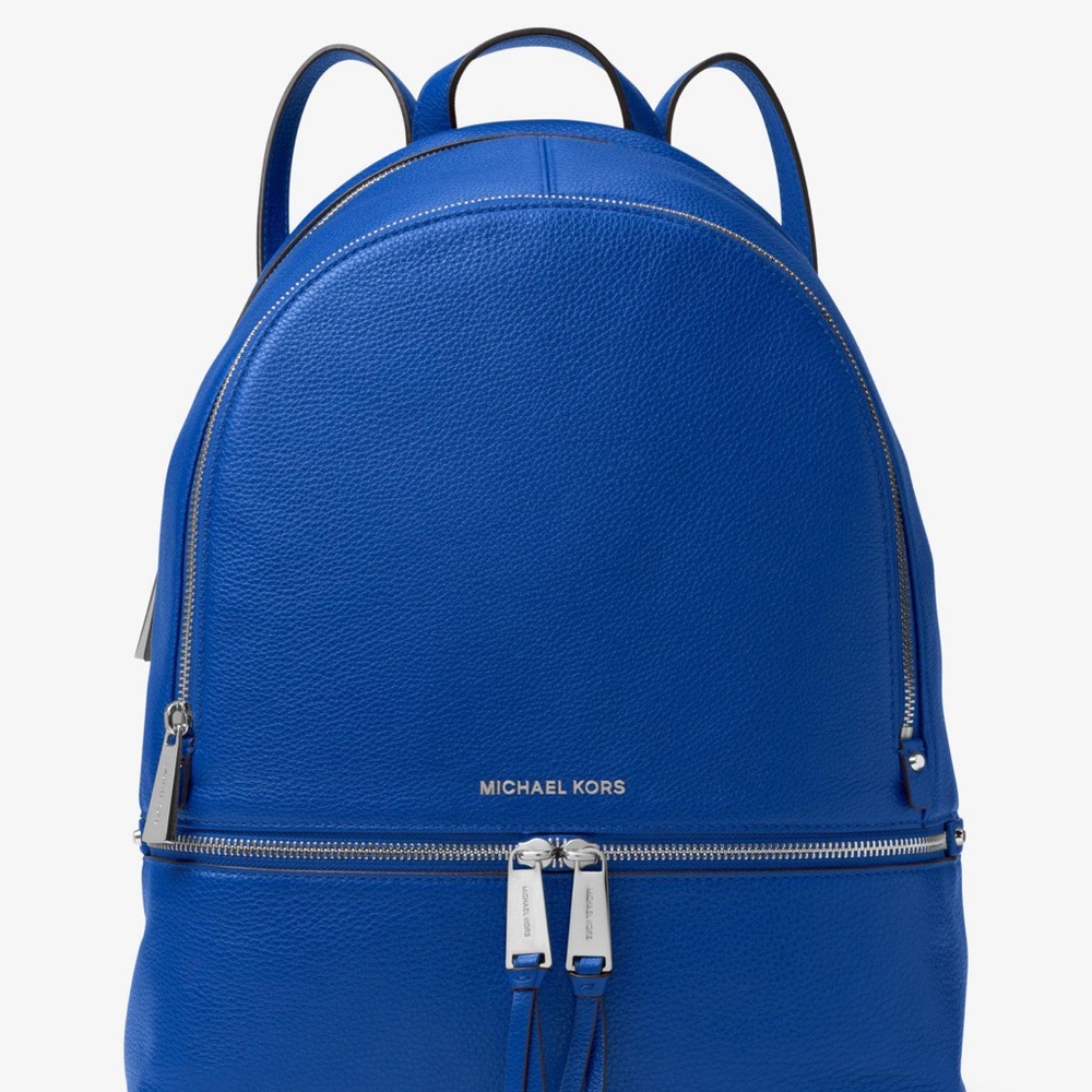 Michael Kors Royal Blue Backpack with Silver Accents